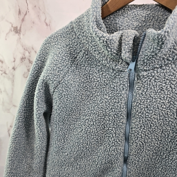 Deso Jacket Women S Medium Blue Sweater Fleece Zip Teddy Mock Kangaroo Pullover - Picture 2 of 10